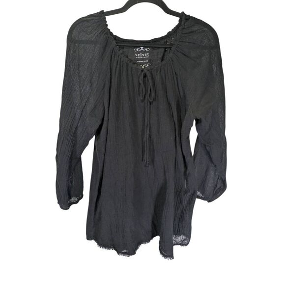 Velvet by Graham & Spencer Urban Black Blouse Women's Size XL - Picture 1 of 6